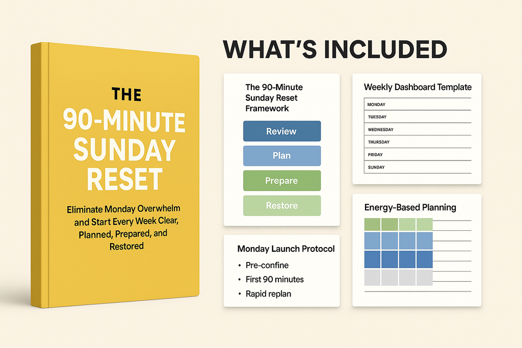 The 90-Minute Sunday Reset — The System That Turns Sunday Anxiety Into Monday Clarity