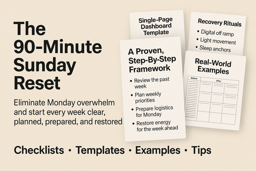 The 90-Minute Sunday Reset — The System That Turns Sunday Anxiety Into Monday Clarity