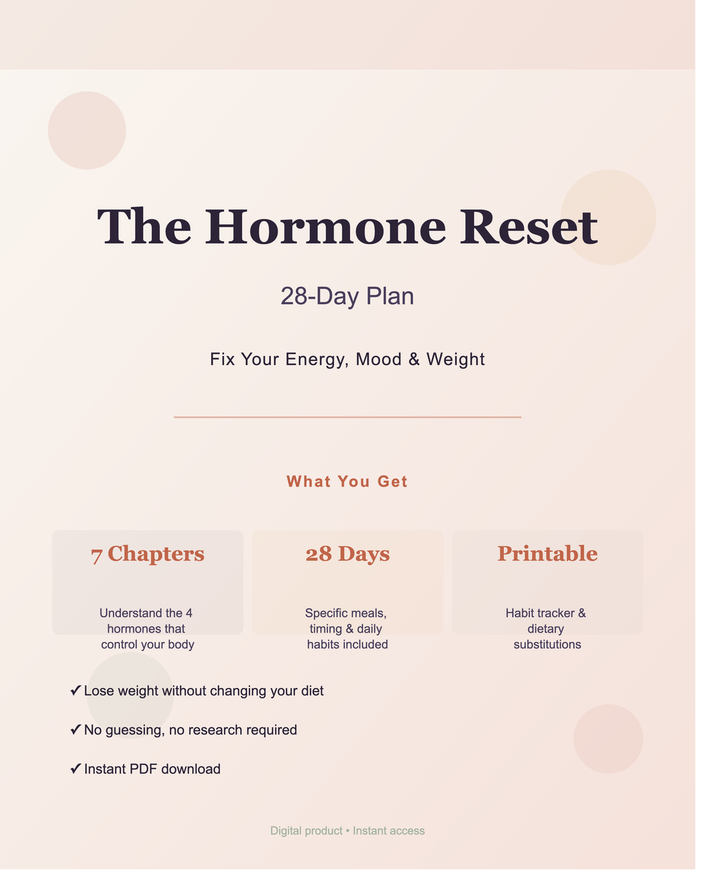 The Hormone Reset: A 28-Day Plan to Fix Your Energy, Mood and Weight