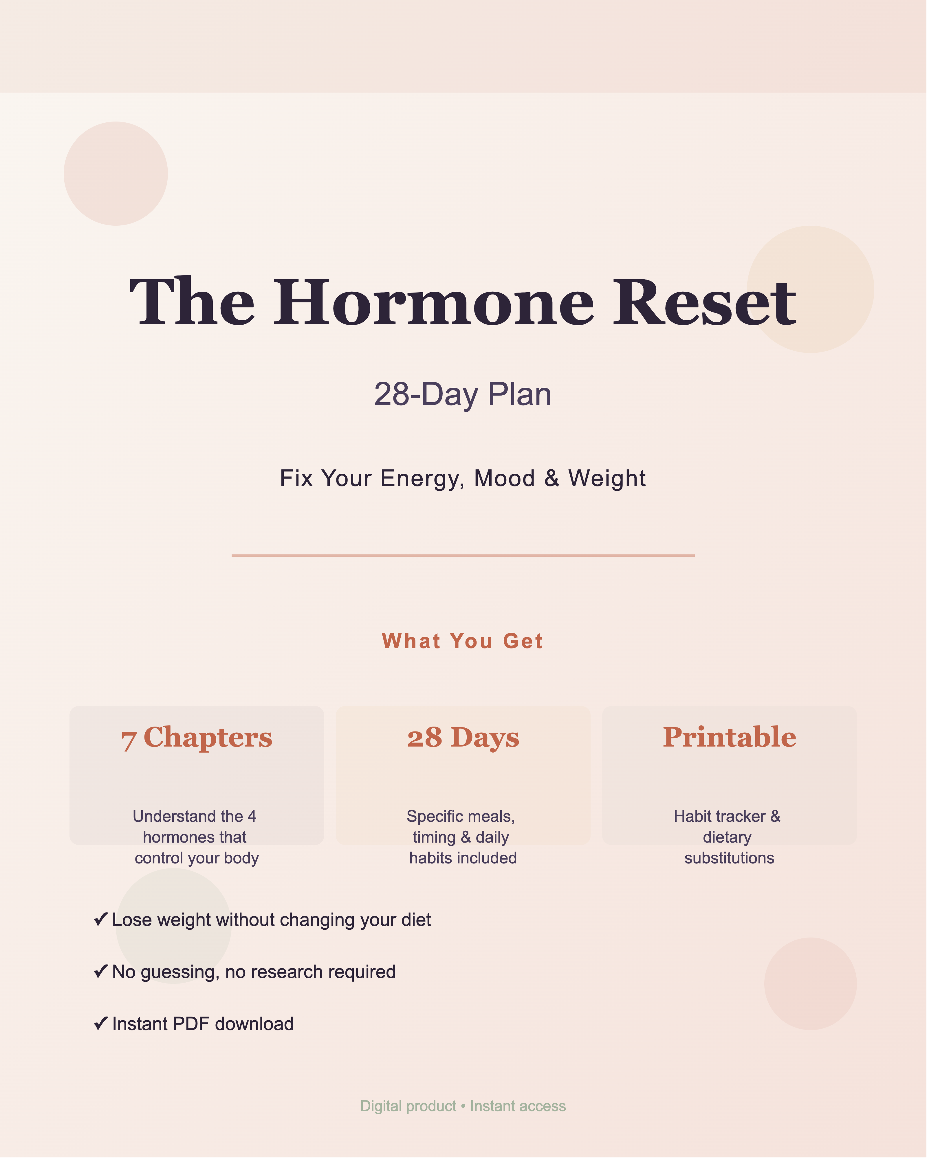The Hormone Reset: A 28-Day Plan to Fix Your Energy, Mood and Weight